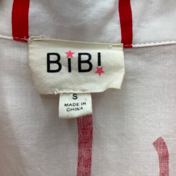 BiBi Bow Ribbon Button Down Holiday Blouse Size Small - Picture 6 of 10